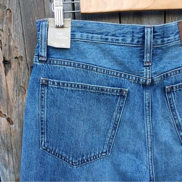 NWT Madewell High Waist Ripped Dad Jean Duane Blue 27