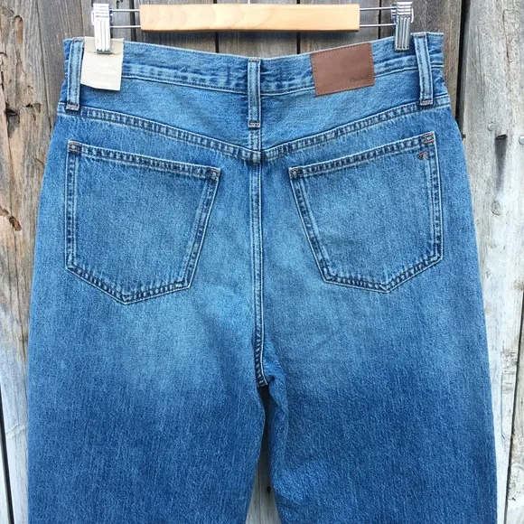 NWT Madewell High Waist Ripped Dad Jean Duane Blue 27