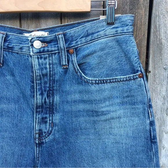 NWT Madewell High Waist Ripped Dad Jean Duane Blue 27