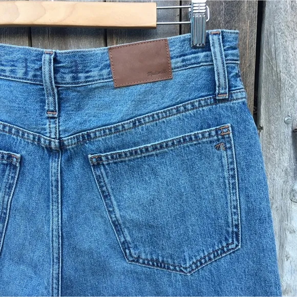 NWT Madewell High Waist Ripped Dad Jean Duane Blue 27