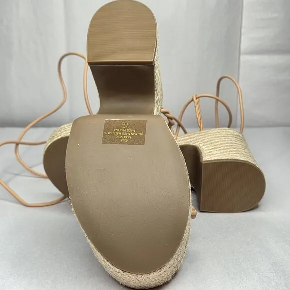 NWT Marc Fisher Women's Oliver Strappy Platform Espadrille Sandals