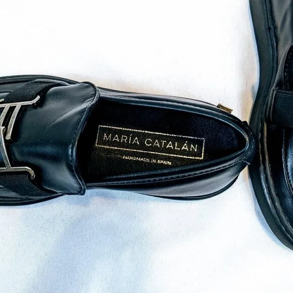 NWT Maria Catalan Girl's Black Loafers Size 13