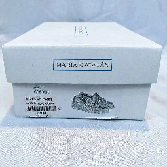 NWT Maria Catalan Girl's Black Loafers Size 13