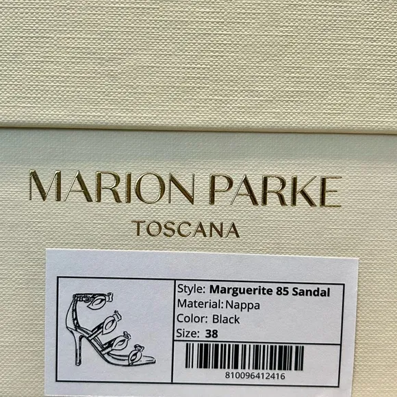 NWT Marion Parke Marguerite Luxury Comfort Sandal Black w/ Dust Bag and Box