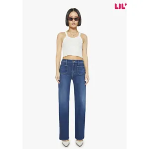 NWT Mother PETITES The Lil Patch Pocket Rambler Zip Sneak Jeans Sz 25 #7G501