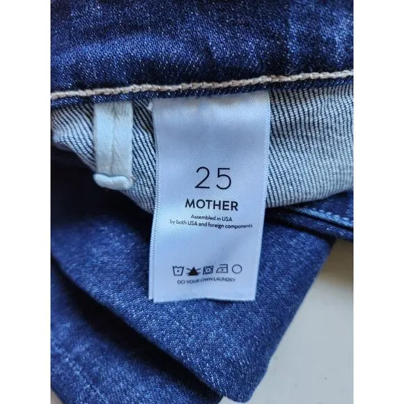 NWT Mother PETITES The Lil Patch Pocket Rambler Zip Sneak Jeans Sz 25 #7G501