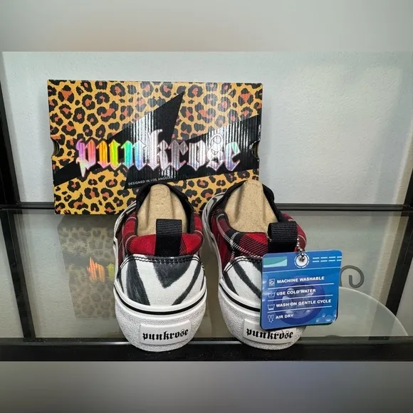 NWT NIB SKECHERS PUNKROSE Volt'd-Anything Goes Slip On Loafers Zebra Size 7.5