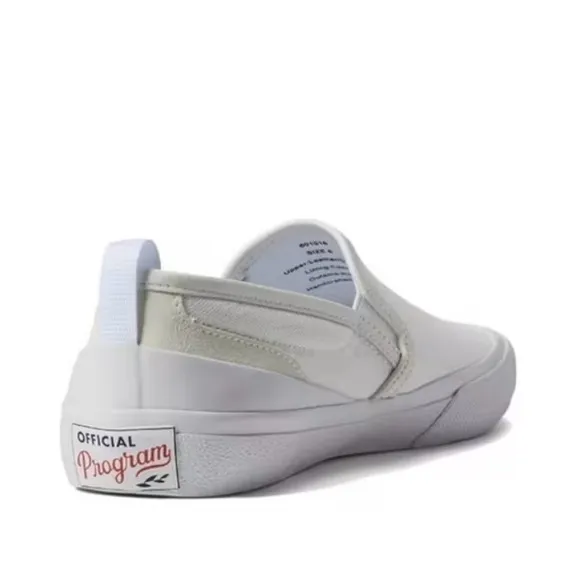 NWT Official Program STU-80 Men's White Slip-On Sneakers - Size 8