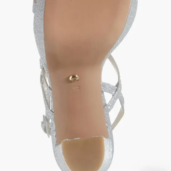 NWT Pelle Moda Women's 10M Patsi Silver Platform Sandals