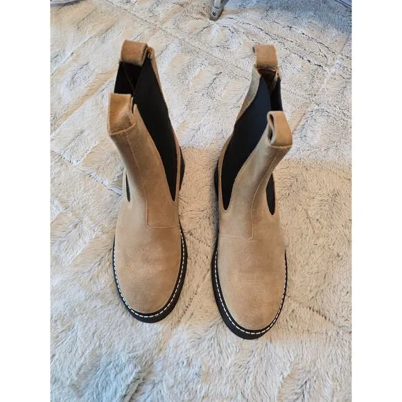 NWT Pilcro Tan Leather Stitch Boots - 38 EU (7.5-8.0 US)