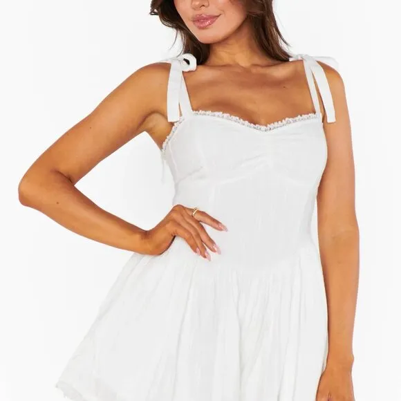 NWT Show Me Your Mumu Regal Romper White XXS  !