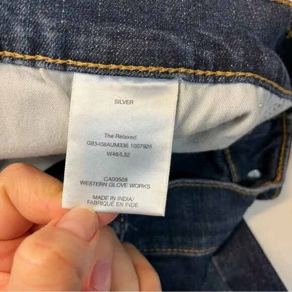 NWT Silver Jeans The Relaxed Fit Indigo Blue Jeans, size 46x32