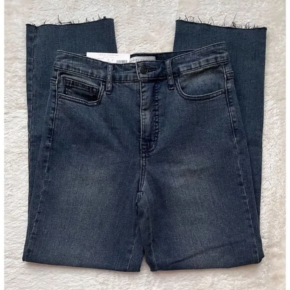 NWT Social Standard by Sanctuary High Rise Crop Raw Hem Straight Jean, Hopewell