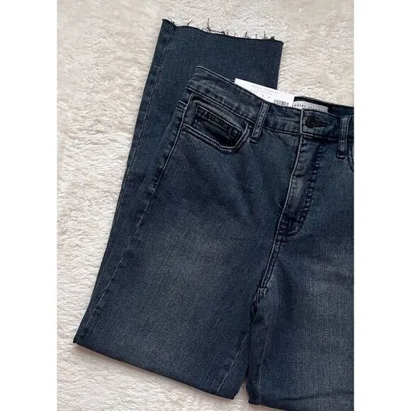 NWT Social Standard by Sanctuary High Rise Crop Raw Hem Straight Jean, Hopewell