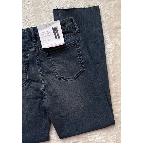 NWT Social Standard by Sanctuary High Rise Crop Raw Hem Straight Jean, Hopewell