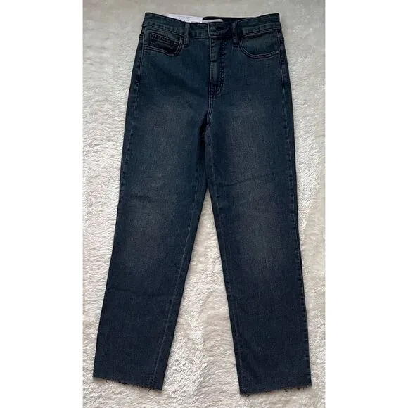 NWT Social Standard by Sanctuary High Rise Crop Raw Hem Straight Jean, Hopewell