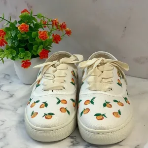 NWT Soludos Embroidered Ivory Sneakers Size 6.5