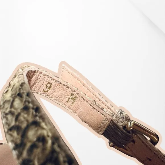 NWT Stuart Weitzman ‘Overture’ Strappy Heeled Sandals in Natural Feather Snake 9