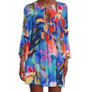NWT SUNSHINE 79 Dress Floral Tropical Mini Tent Dress Small Stretch Pockets