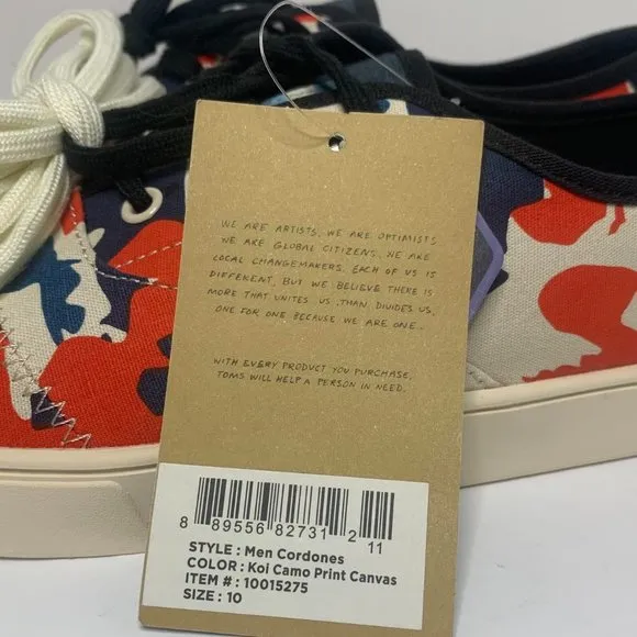 NWT - Toms Cordones Kai Camo Mens Lifestyle Sneakers (Size: 10)