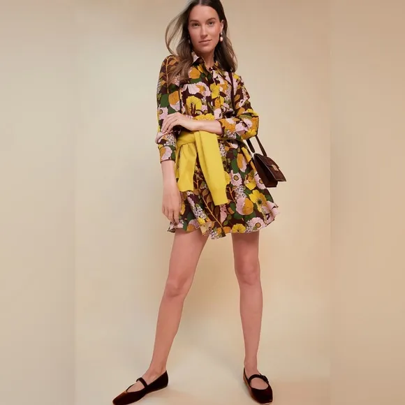 NWT Tuckernuck Fall Florals Crepe Callahan Shirt Dress