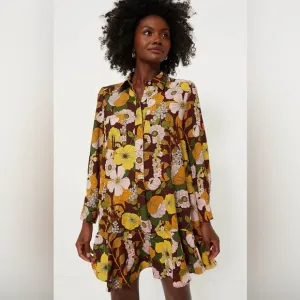 NWT Tuckernuck Fall Florals Crepe Callahan Shirt Dress