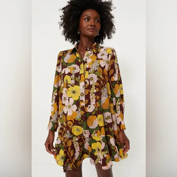 NWT Tuckernuck Fall Florals Crepe Callahan Shirt Dress