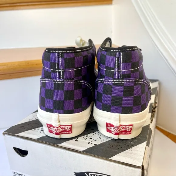 NWT Vans Vault Chukka LX Mid Rise in Checkerboard Canvas purple midrise sneakers