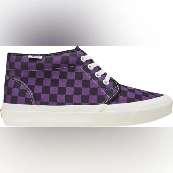 NWT Vans Vault Chukka LX Mid Rise in Checkerboard Canvas purple midrise sneakers