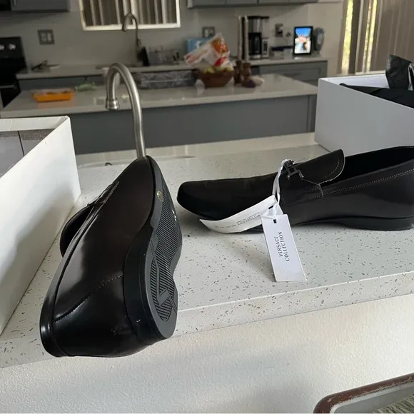 NWT-Versace Collection- Men’s Size 12 , Slip on Loafers (slope heel) Burgundy