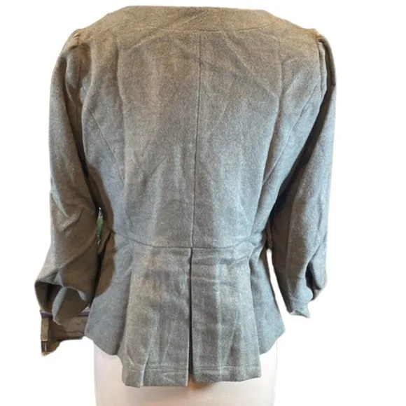 NWT Vintage Inspired Pleated Jacket with Fur Trim