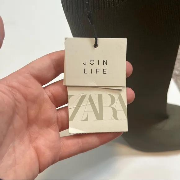 NWT Zara Olive Green Fabric Heeled Boots Size 10