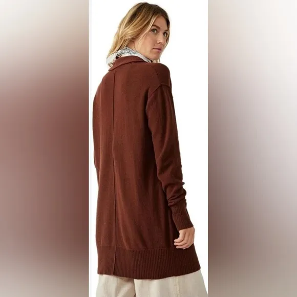 NWT❤️‍🔥$168 Free People Oversized Chestnut Desert Cardigan 🌎 Blazer Silhouette