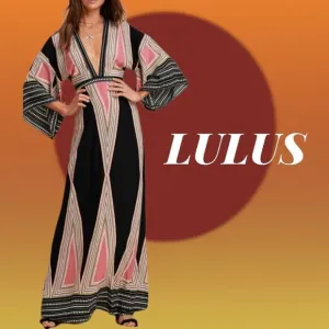 NWT LULUS Montecito Black Print Maxi Dress S