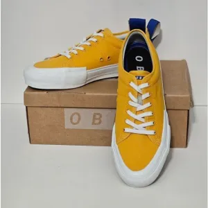 OBRA, Mens, low canvas sneakers in deep yellow. NIB, Size 10