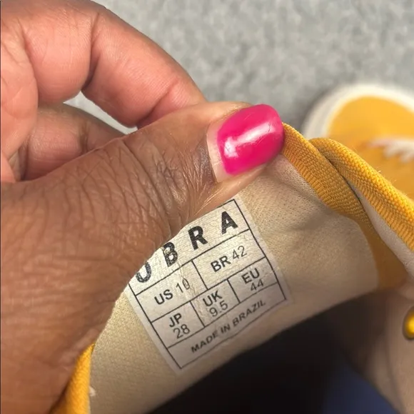 Obra Size 10 Vibrant Yellow and White Sneakers with Canvas Upper