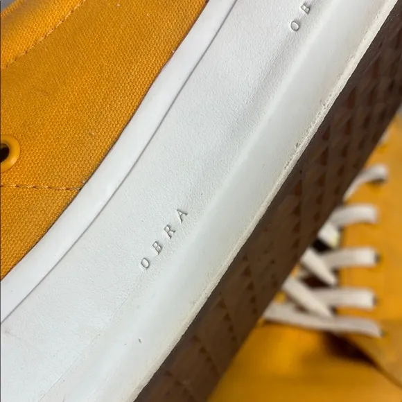 Obra Size 10 Vibrant Yellow and White Sneakers with Canvas Upper
