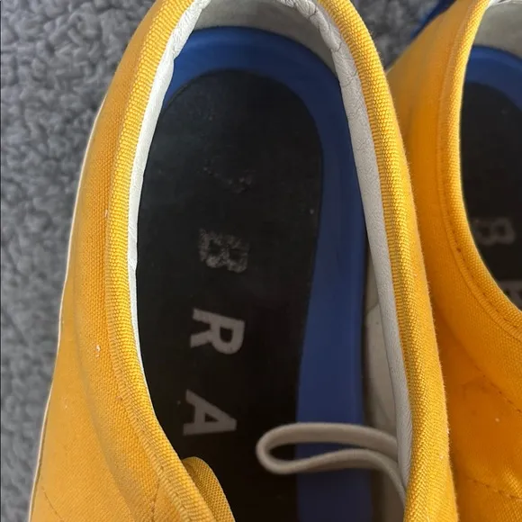 Obra Size 10 Vibrant Yellow and White Sneakers with Canvas Upper