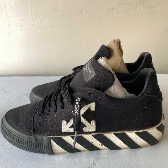 Off White c/o Virgil Abloh black canvas vulcanized sneakers 2013