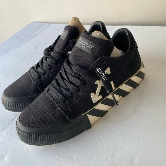 Off White c/o Virgil Abloh black canvas vulcanized sneakers 2013