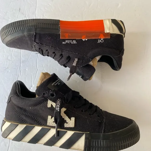 Off White c/o Virgil Abloh black canvas vulcanized sneakers 2013