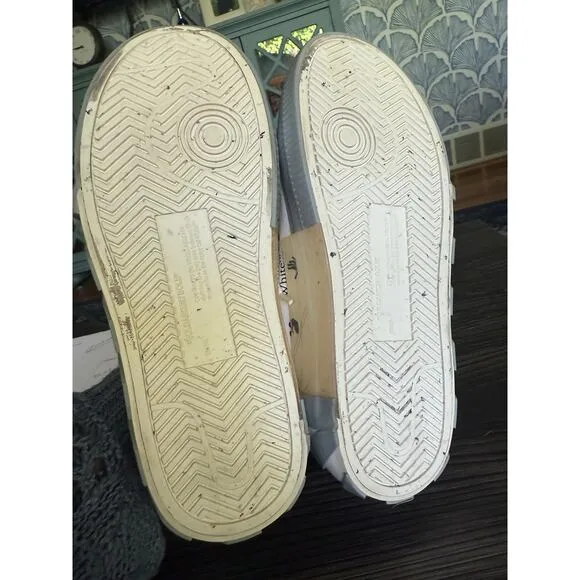 OFF-WHITE Vulcanized White &amp; Gray Canvas Low Top Sneakers Sz. 37