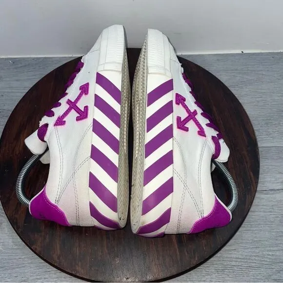 OFF WHITE Trainers Low Top Vulcanized Sneakers White Canvas Women’s EU40 US8.5