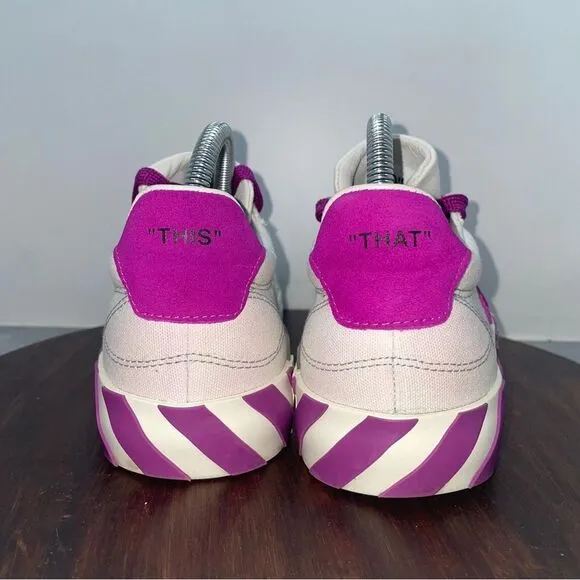 OFF WHITE Trainers Low Top Vulcanized Sneakers White Canvas Women’s EU40 US8.5