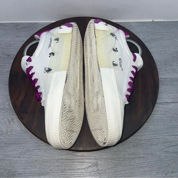 OFF WHITE Trainers Low Top Vulcanized Sneakers White Canvas Women’s EU40 US8.5