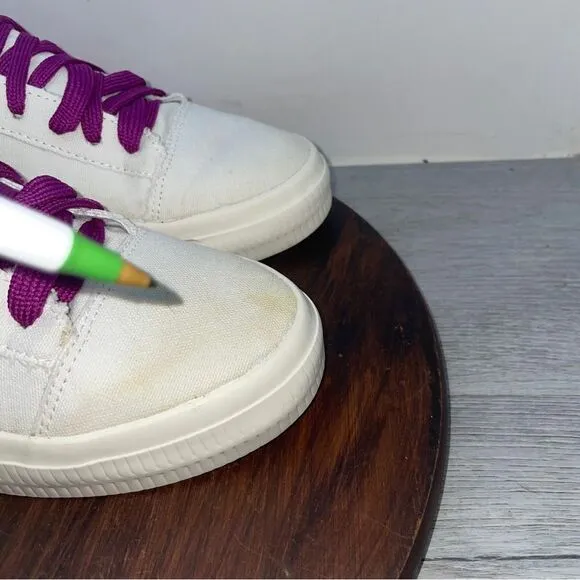 OFF WHITE Trainers Low Top Vulcanized Sneakers White Canvas Women’s EU40 US8.5