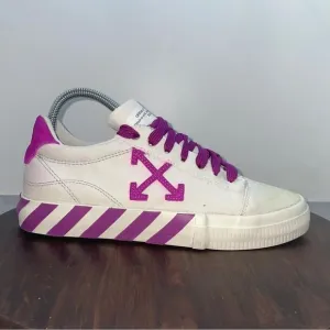 OFF WHITE Trainers Low Top Vulcanized Sneakers White Canvas Women’s EU40 US8.5
