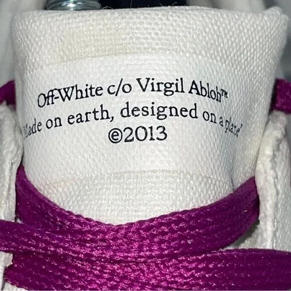 OFF WHITE Trainers Low Top Vulcanized Sneakers White Canvas Women’s EU40 US8.5