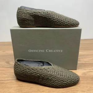 Officine Creative Bessie Weave Slip On Flat Loafers In Conifer Size EU 41 US 11