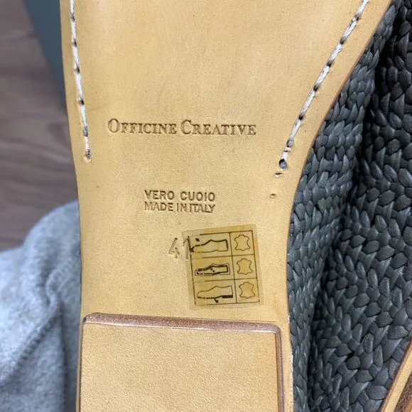 Officine Creative Bessie Weave Slip On Flat Loafers In Conifer Size EU 41 US 11